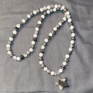 Glacier Star Necklace (Howlite, Map Jasper and Labradorite)